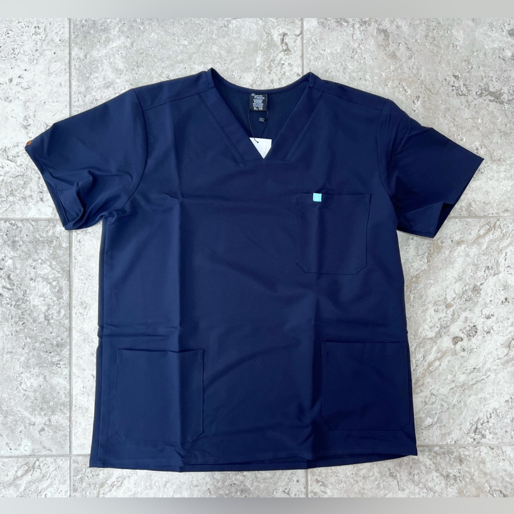 Garde-Malade NWT LIV RE-GARDE Pride Three Pockets Scrub Top, Navy Blue, XL